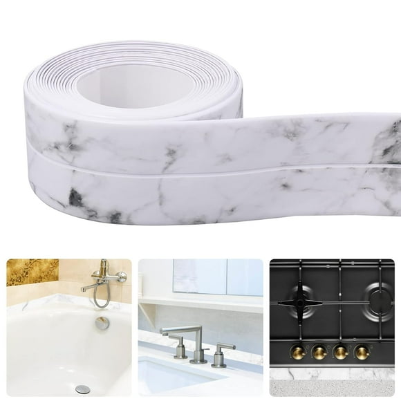 2pcs White Bathroom Seal, 3.8cm*3.2m Bathtub Seal, Sealing Tape, Anti-Mold and Waterproof, Self-Adhesive Flexible Baseboard Suitable for Kitchen, Toilet, Corner