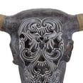 thumbnail image 4 of DecMode Gray Polyresin Skull Bull Wall Decor, 4 of 7