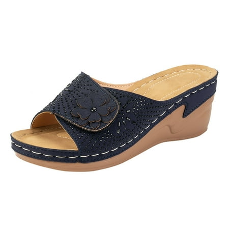 Women s Summer Fashion Stick Diamond Open Toe Leather Slippers Casual And Comfortable Light Slippers Cute Summer Slippers for Women Indoor Extra Wide Slippers for Women with Feet Slippers for Women
