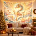 thumbnail image 3 of Mountain Lake Winding with Dragon Detailed Painterly Long, Mystical Fantasy for Space Lovers, Galaxy Room Decor, Mother'S Day Gift, Tapestry Wall Hanging for Bedroom and Dorm, 3 of 7