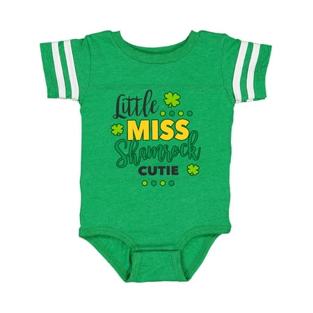 

Inktastic Little Miss Shamrock with Shamrocks and Dots Gift Baby Girl Bodysuit