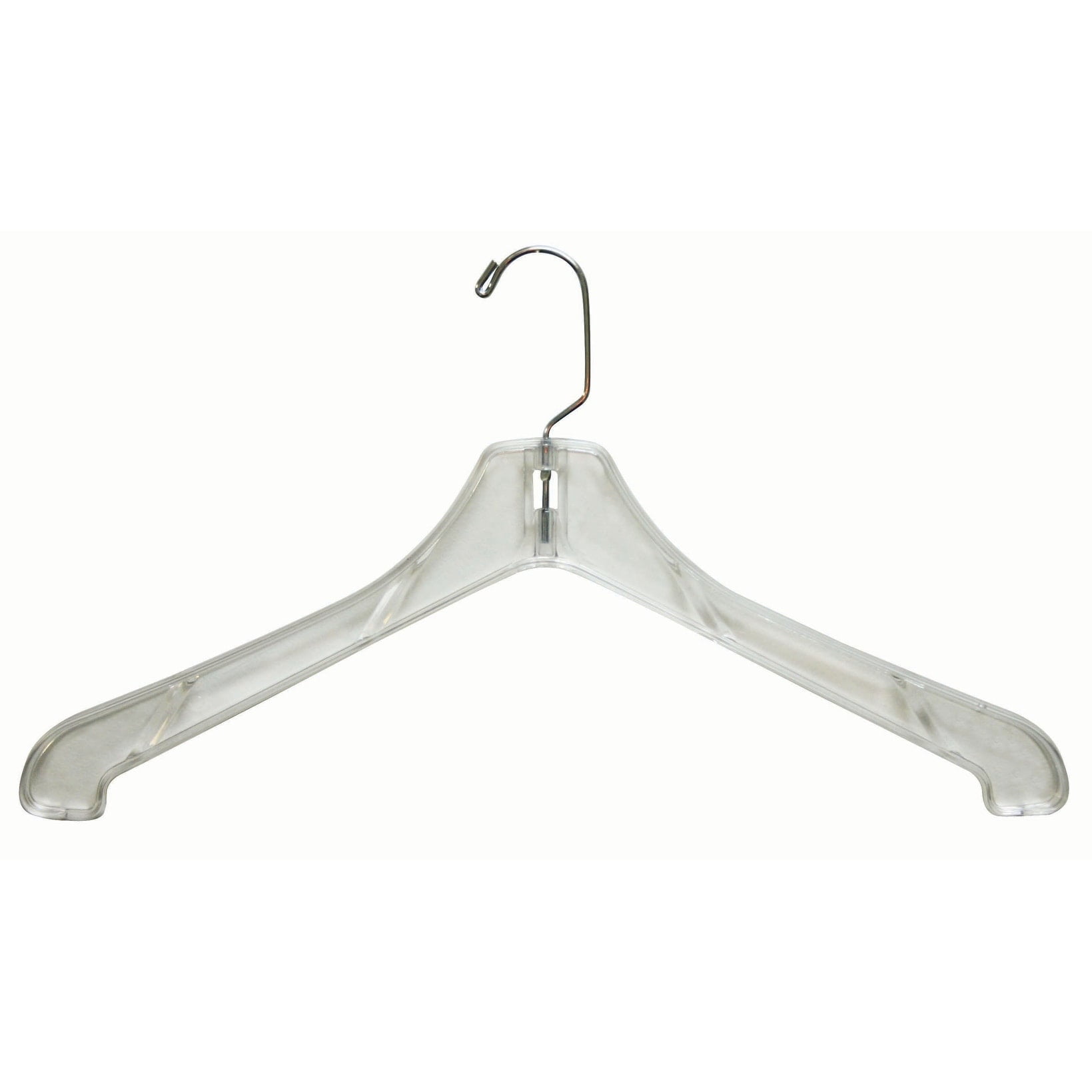 Box of 100 The Great American Hanger Company Metal Non-Slip Vinyl Coated Top Hanger White Finish with Chrome Hardware 