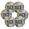 thumbnail image 7 of Yayeee 6 PCS Drink Coasters with Holder Set Woven Absorbent Round Tabletop Hot Pad, Colorful Seaside, 7 of 7