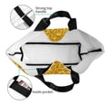 thumbnail image 5 of Ratiio Gold Glitter Print Reusable Grocery Bags - Washable, Foldable, Packable Tote, Large Handles, Heavy Duty, Zippered Top Pouch, 5 of 7
