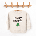 thumbnail image 2 of Bump and Beyond Designs St. Patrick's Day Shirt for Girls and Boys, Glitter Shamrock Lucky Charm Sweatshirt (Natural 3T), 2 of 4