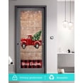 thumbnail image 6 of Red Truck Christmas Window Privacy Film Stained Glass Window Film Decorative Windows Cover Static Windows Cling for Glass Door Xmas Tree Snowflake Vintage Stickers for Bathroom 23.6"x59", 6 of 7