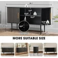 thumbnail image 2 of Magic Union 55" Sideboard Buffer Cabinet with Fluted Slide Doors, Tambour Storage Cabinet with Shelves, Modern Credenza Sideboard Buffet Console Cabinet for Bedroom Living Room Hallway Entryway, 2 of 6