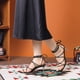 thumbnail image 2 of Sandalias de tacón de aguja con tiras y punta abierta para mujer negro, EE. UU. 7, 2 of 5