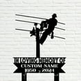 thumbnail image 5 of Handmadetneonsign Electrician Lineman Memorial Metal With Stake, Lineman Metal Stake, Grave Stake 65314, 5 of 5