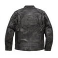 thumbnail image 4 of Men's Real Cow Leather Motorcycle Jacket for Moto Biker, 4 of 6