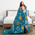 thumbnail image 5 of Kll Fleece Blanket Plush Throw Blanket Cute Colorful Owls And Trees,Soft Fuzzy Cozy Flannel Blanket For Couch Sofa Bed.(80"X60"), 5 of 9