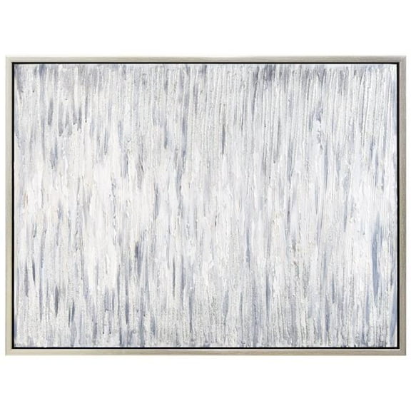 Gray Field II Textured Glitter Hand Painted Framed Canvas Wall Art