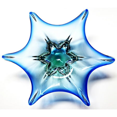 - Framed Art for Your Wall Murano Glass Glass Bowl Blue Glass Art Shell 10x13 Frame