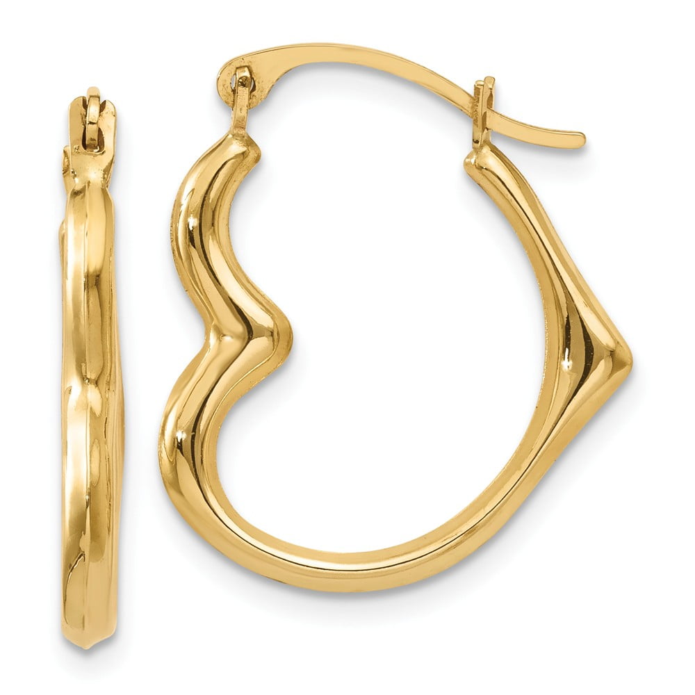 gold love heart hoop earrings