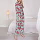 thumbnail image 3 of Balery Watermelon Conjunto de Pijama con Estampado para Mujer, Conjunto de Dos Piezas con Manga Larga, Ropa de Dormir Suave con Bolsillos, Pijamas Cómodos-Medium, 3 of 7