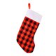 thumbnail image 1 of Yuarrent Patrón de cuadrícula Medias de Navidad Estilo simple Embalaje de regalo Calcetines Snacks Bolsa de frutas Titular Goodie Bag Colgando Colgante Kits de decoración para fiestas Rojo negro/L, 1 of 6