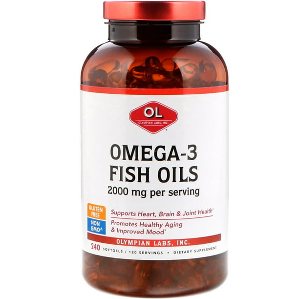 Olympian Labs Omega-3 Fish Oils, 2000 mg, 240 Softgels - Walmart.com ...