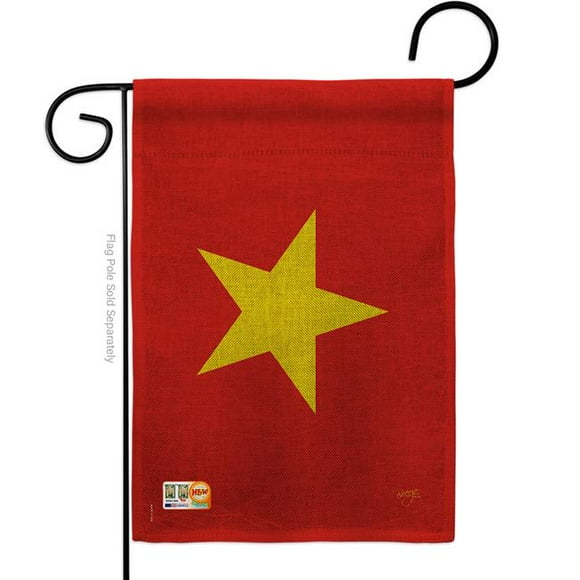 13 x 18.5 in. Vietnam Burlap Flags of the World Nationality Impressions Decorative Vertical Double Sided Garden Flag