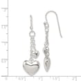 thumbnail image 2 of 925 Sterling Silver Heart Shepherd Hook Earrings Drop Dangle Love, 2 of 6