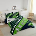 thumbnail image 2 of American Football Comforter Set Sports Ball Game Bedding Full Rugby Competition Game Bedding Comforter Sets, American Football City Style Duvet Insert with 2 Pillowcases(Seattle), 2 of 6