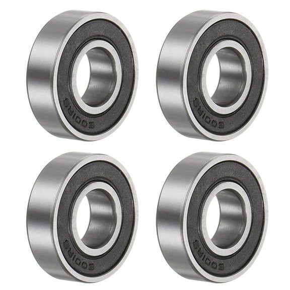 6001-2RS Deep Groove Ball Bearings, Chrome Steel ABEC5 Double Rubber Sealed Bearing 12mm x 28mm x 8mm, 4 Pack