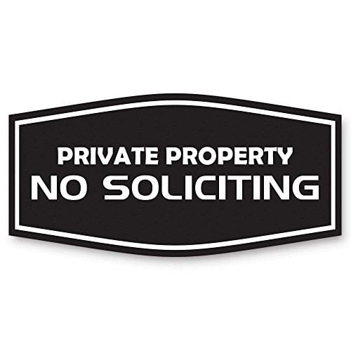 Private Property No Soliciting Sign (Black) - Small