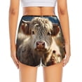 thumbnail image 4 of Uemuo Adorable Flower Field Cow Pattern Women's Athletic Shorts High Waisted Running Shorts with Liner Pockets Gym Elastic Workout Shorts-XX-Large, 4 of 9