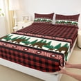 thumbnail image 3 of Manfei Wild Bear Bed Sheets,Modern Geometric Plaid King Sheets,Jungle Animal Sheet Set For Boys Teens,Ultra Soft Home Decor,4pcs, 3 of 7