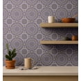 thumbnail image 4 of S4Sassy Self-Stick Decorative Boho Wallpaper, Mandala Pattern Wall Paper, Textured Vinyl Waterproof Contact Paper, Purple, 25"X 120" Removable Renter Friendly Walls Covering For Bedroom, Dining Room, 4 of 8