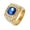 Gold Blue, variant on Women Men's Full Diamond Ring Stainless Steel Gemstone Bnad Ring for Couple Engagement Promise Comfort Fit Gold Green Size 9