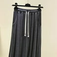 thumbnail image 3 of Njagoc3 Womens Casual Solid Color Modal Thin Pocket Drawstring Bottom Skirt Aline Skirt Half Length Nightgown, 3 of 5