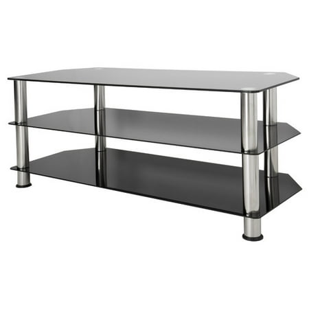 Glass Maple Tv Stand - AVF Black Glass Floor Stand with Chrome Legs for Most TVs up to 55