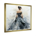 thumbnail image 2 of Designart "Classic Silhouette in Black and Grey II" Fashion Framed Wall Art Decor - Glam Black Dior Bedroom Framed Canvas Wall Art, 2 of 6