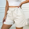 thumbnail image 4 of Xdegoge High Waisted Shorts for Women Casual Summer Pleated Dressy Shorts with Pockets Cuffed Hem Fashion Shorts for Women Elegant Chino Style Shorts for Office Vacation Travel, 4 of 5