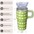 thumbnail image 3 of 20oz elephant Themed Tumbler with Handle Scratch Resistant Travel Car Home Cup Ideal Birthday Thanksgiving Gift for Women Men elephant Fans, 3 of 6