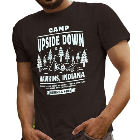 Camp Upside Down Stranger Things T-shirt - LeRage Shirts MEN'S Black (Best Stranger Things T Shirts)