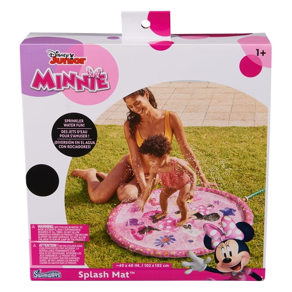 SwimWays Minnie Mouse Splash Mat, Kids Splash Pad, Outdoor Toys, Disney Pool Party Supplies and Water Toys for Kids Ages 1 & Up