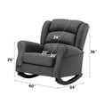thumbnail image 2 of Gray Fabric Upholstered Rocking Chair | Ideal for Nursery Rooms | Quality Wood and Soft Foam | Meets Comfort Requirements, 2 of 5