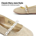 thumbnail image 4 of Zapatos Mary Jane para Niñas Pequeñas DREAM PAIRS con Correa de Perlas Dorada, 4 of 8