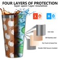 thumbnail image 3 of 16oz Tumblers Happy Fall Pumpkins Stainless Steel Vacuum Insulated Double Wall Travel Tumbler Cups Mug with Lid and Straw,Cleaning Brush for Coffee,Tea, 3 of 4