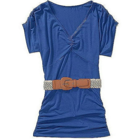Susie Rose Juniors' Plus V-Neck Dolman Top with Belt
