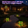 thumbnail image 6 of VOREEN Mosaic Solar Lanterns, Handmade Outdoor Glass Hanging Lights,  Sunflower Design, 6 of 8