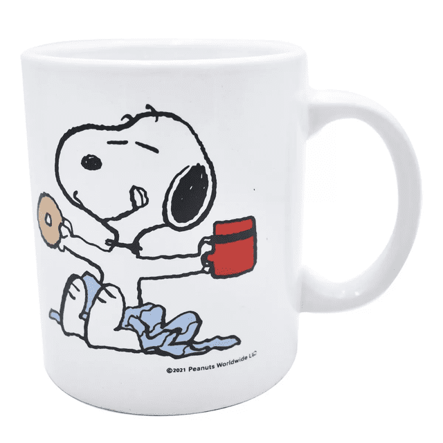 Taza Grande Cafe Snoopy Cerámica Caja Regalo 480ml Original