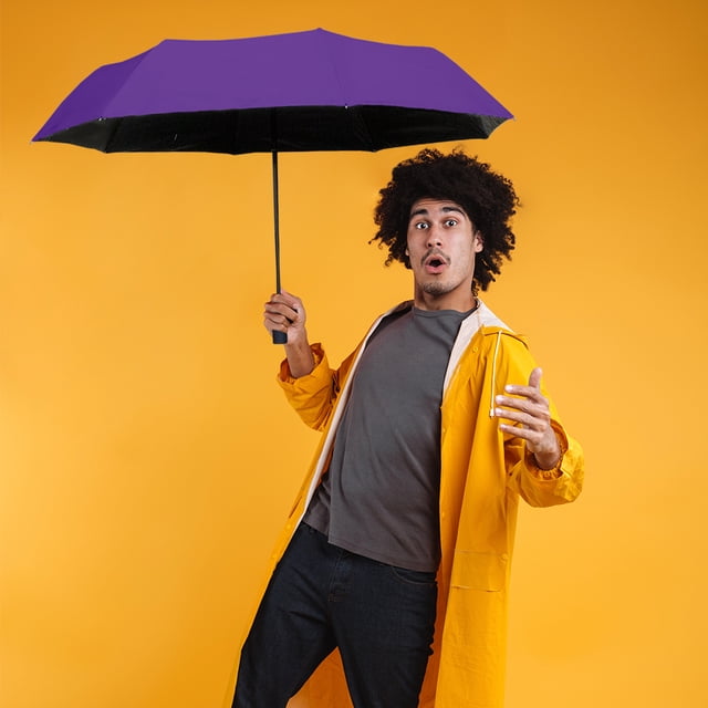 Sombrilla con Sistema Automático y Filtro UV Color Morado
