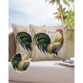 thumbnail image 6 of Pack of 2 Outdoor Pillow Covers, Farm Style Animal Cock and Butterfly Waterproof Square Throw Pillowcase Cushion Decorative Pillow Covers for Couch Patio Tent, 18x18 in, 6 of 6