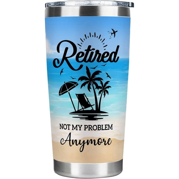 Retirement Gifts for Men Women,Happy Retirement Travel Tumbler Cup,Retired Gifts for Coworker Boss Teacher Doctor Dad, Vacuum Insulated Stainless Steel Tumbler 20oz