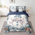 thumbnail image 2 of Manfei Kawaii Snowman 7-Piece Bedding Comforter Set,Brown Pine Cone King Bedding Sets,Merry Christmas Bed Sheets For Girls Kids,Microfiber Bedroom Decor Reversible, 2 of 8