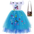 thumbnail image 3 of Vestido de tul con tutú Mirabel para niña, vestido de princesa elegante para fiesta de cumpleaños, disfraz de carnaval, Halloween, Cosplay, disfraz de Madrigal Encanto, 3 of 5