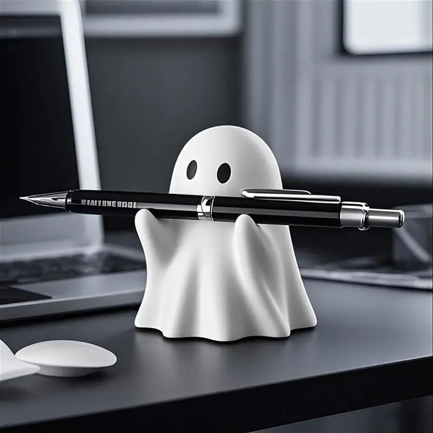 Glow-in-the-Dark Mini Ghost Figurine for Halloween Desk and Shelf Decor