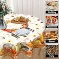 thumbnail image 4 of Fall Tablecloth Round 60 Inch Buffalo Plaid Autumn Harvest Pumpkin Tablecloths Thanksgiving Maple Leaves Decoration Outdoor Table Cloth for Dining Kitchen Holiday Party Picnic Home Decor, 4 of 6